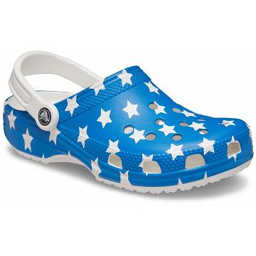 Crocs Classic American Flag Men's Clogs Blue | Australia 0795GSOL